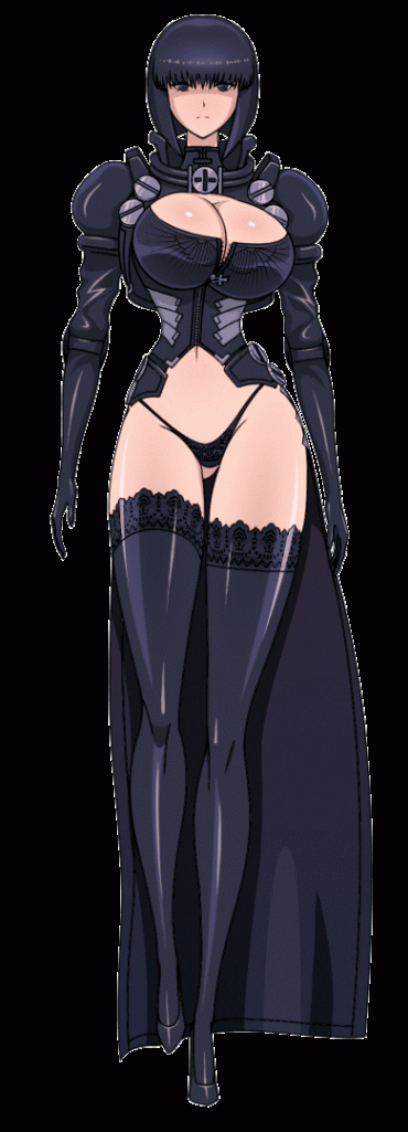Sex Gif - 1girl akiranime animated animated_gif bangs black_eyes black_hair black_legwear black_panties bob_cut bolt bouncing_breasts breasts cleavage cleavage_cutout cross female gloves gluteal_fold high_heels hips lace lace-trimmed_thighhighs large_breasts legs l