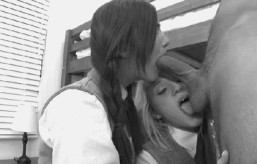 Sex Gif - 2 Hot Teen Sluts Sucking Cock