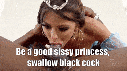 A sissy princess sucking a BBC