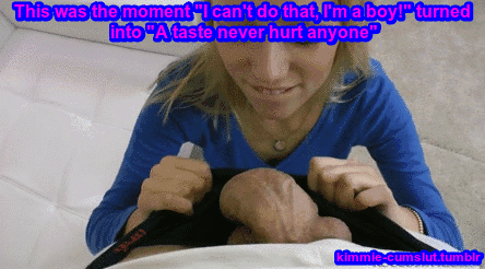A sissy's first taste of cock