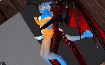 Sex Gif - An herm dragoness thrusting dick on an other herm.