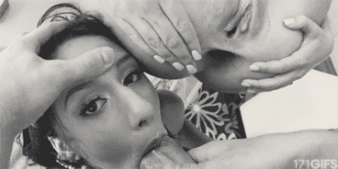 Sex Gif - Ass to mouth in black and white