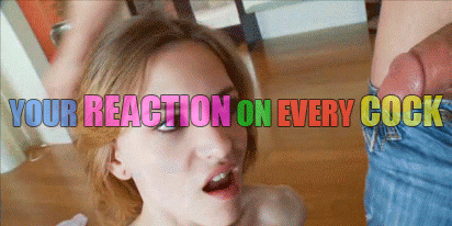 Blonde Licking Lips for Cock Sissy Caption