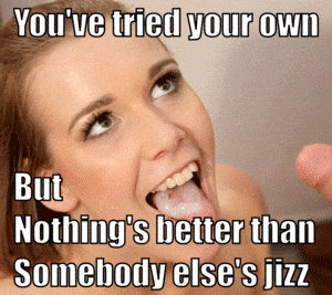 Sex Gif - Blonde Sissy Caption Someone Else's Jizz