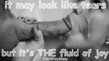 Sex Gif - Brunette Cumshot "Tears" Sissy Caption