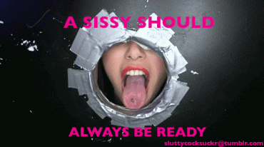 Sex Gif - Brunette Sissy Always Ready Caption