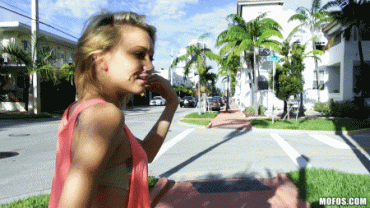 Sex Gif - Cum-walking blondie Dakota Skye on the street