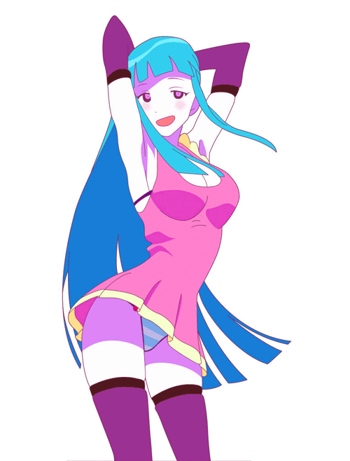 Cute anime teen moving her hips