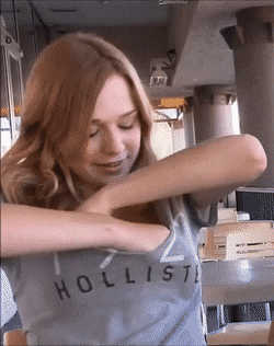 Sex Gif - Cute Redhead Reveals Her NIce Tits