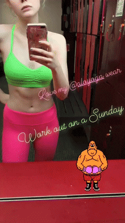 Sex Gif - Elle Fanning Shows off in the Mirror
