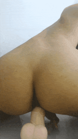 Sex Gif - Hot Black Lady Riding Her Dildo
