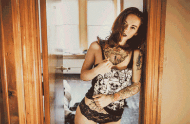 Sex Gif - Hot tattoed teen flashing