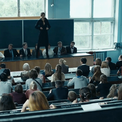 hot woman undressing in front of students