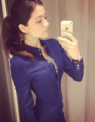 Sex Gif - Larisa Krylova - Pretty brunette and cleavage surprise