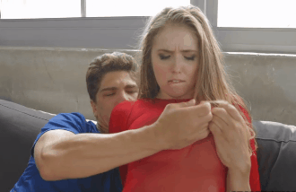 Sex Gif - Lena Paul ripping off boobs