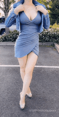 Sex Gif - Letting My Titties Feel The Breeze In The Parking lot