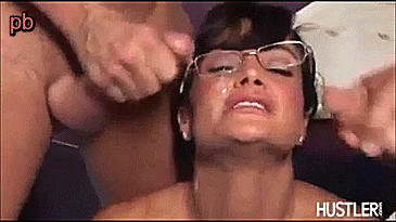 Sex Gif - lisa ann getting face covered in thick cum