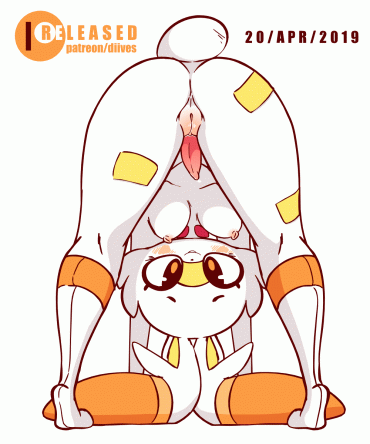 Sex Gif - Little futa bunny waving her cock around