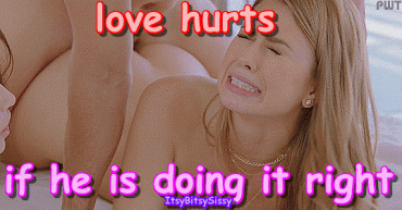Sex Gif - Love Hurts Blonde Anal Sissy Caption
