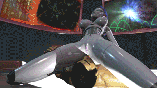 Lucky co-worker let her robot gf free to have face-sitting and virtual sex