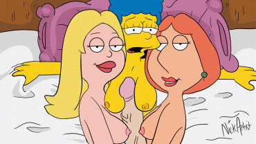 Sex Gif - marge, francince and lois take on a huge cock