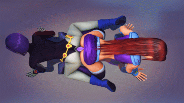 Sex Gif - Raven and Starfire double ender