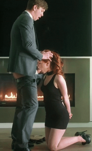 Sex Gif - Redhead Secretary Sucks it Hard