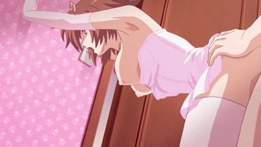 Sex Gif - Sexy babe in pink stockings loves getting it from behind