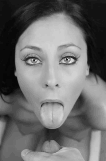 Sex Gif - Sexy brunette gets a big facial cumshot