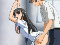 Sex Gif - Sexy dark haired brunette getting fucked nicely against wall