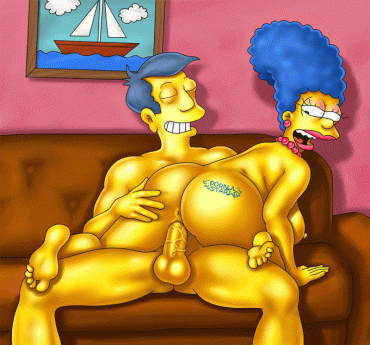 Sex Gif - Skinner si sbatte la troia di Marge sul divano