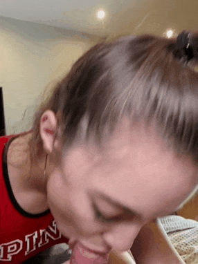 Sex Gif - Teen in pigtails swallows a load of cum - See more hot amateurs on our blog