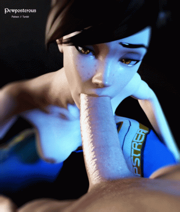 Sex Gif - Tracer from Overwatch deepthroat