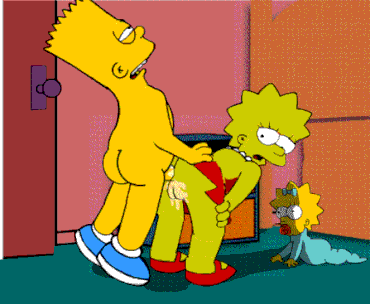 Sex Gif - BART cumming in lisa’s asshole while Maggie watches