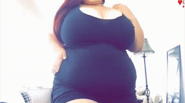 Sex Gif - Black dress BBW teases with her body