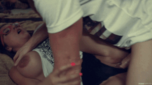 Sex Gif - Clothed big tit babe fucked