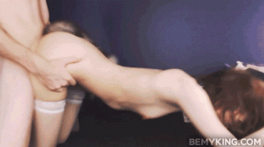 Sex Gif - Gagged & Tail Plugged Y­oung G­irl Doggystyle
