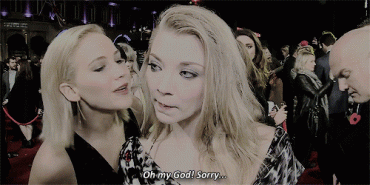 Sex Gif - Jennifer Lawrence Accidentally Kisses Natalie Dormer - Two Of My Favorite Ladies....Sex-Fest -Yum! yum!