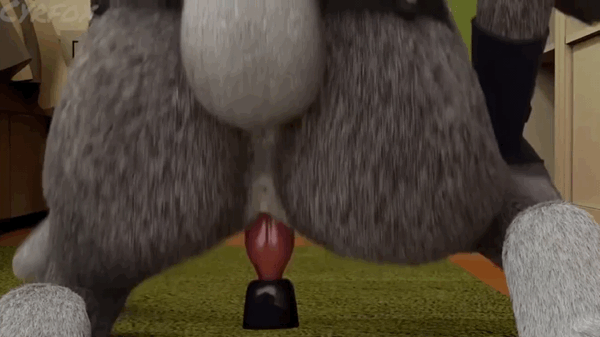 Judy Hopps bouncing on fox dildo