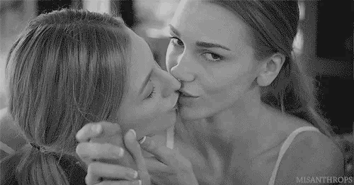 MM - Amazing chicks kissing will stroking my cock