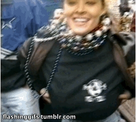 Sex Gif - Public Brunette Flash