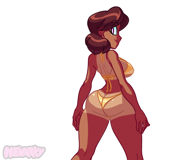 sexy tan babe exposes her huge anime tits