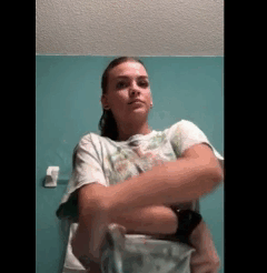 Sex Gif - Unknown cute teen, revealing whats under her sports bra