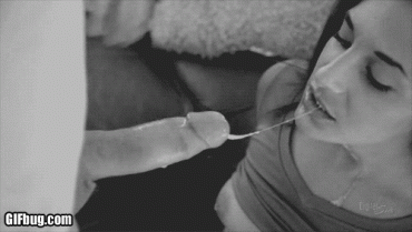 Sex Gif - Young brunette sloppy big dick blowjob