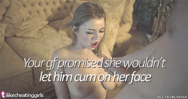 Sex Gif - Cheating girlfriend gets cummed on