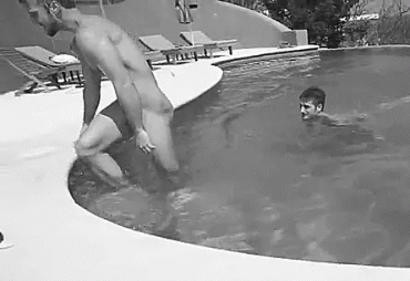 Sex Gif - Fuck! Even from behind y'can tell the dude's packing One Huge Explosive.