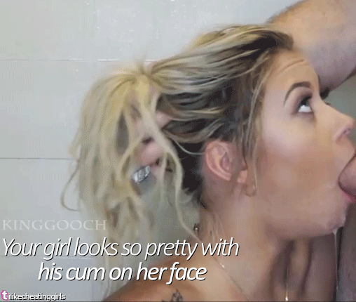 I would totally fuck her brains out with another guy's cum on her face!