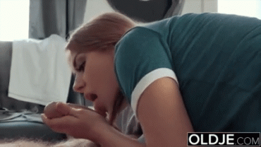 Sex Gif - Licking Grandpa's old cock from balls to peehole