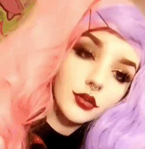 Sex Gif - Pink haired cutie ahegao and drool.