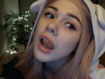 Sex Gif - Cute Blonde in Pajamas Ahegao